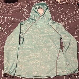 Patagonia Light Green Long Sleeve Hoodie Sunshirt